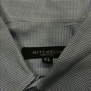 Mitchell’s Blue Gingham Men's Dress Shirt